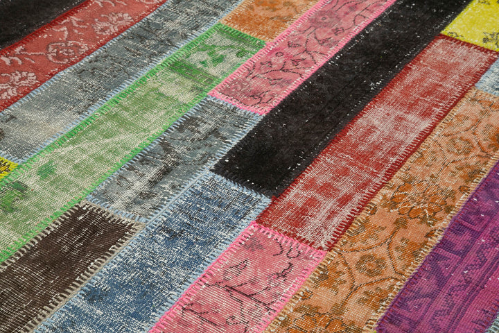 7x10 Multicolor Modern Patchwork Rug - 31051
