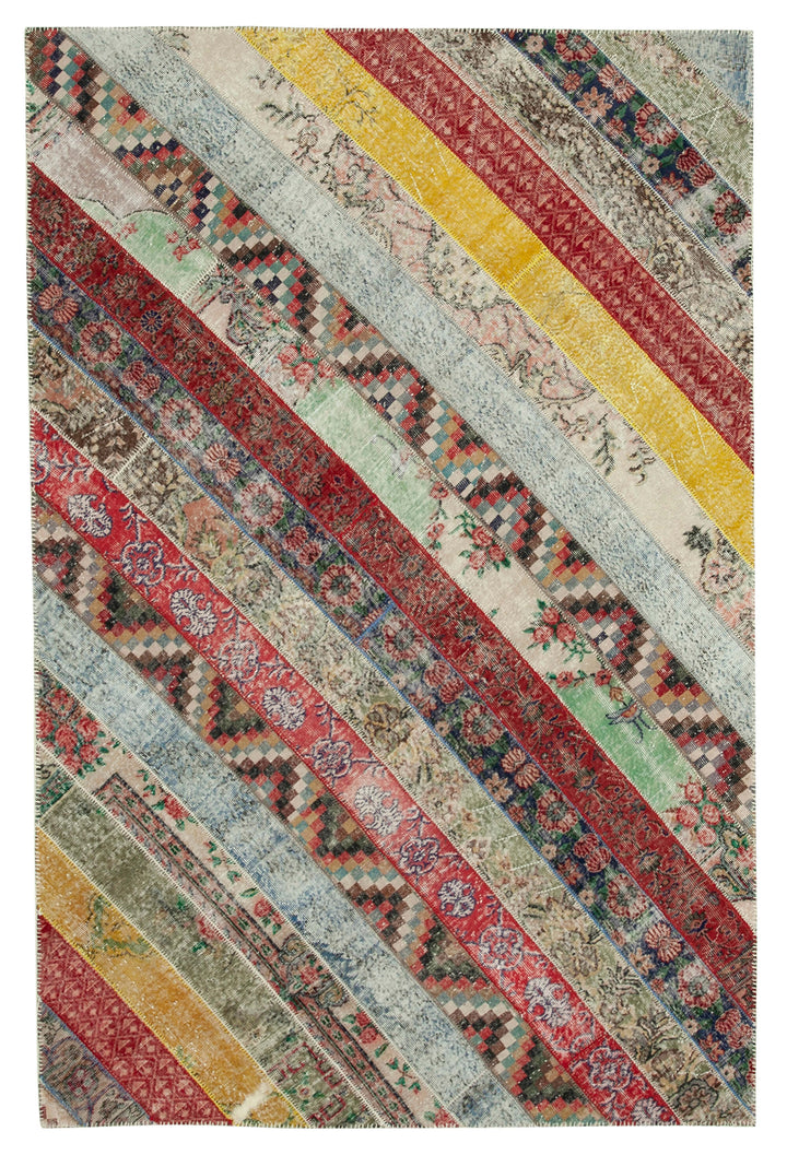 7x10 Multicolor Modern Patchwork Rug - 31052