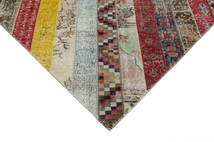7x10 Multicolor Modern Patchwork Rug - 31052