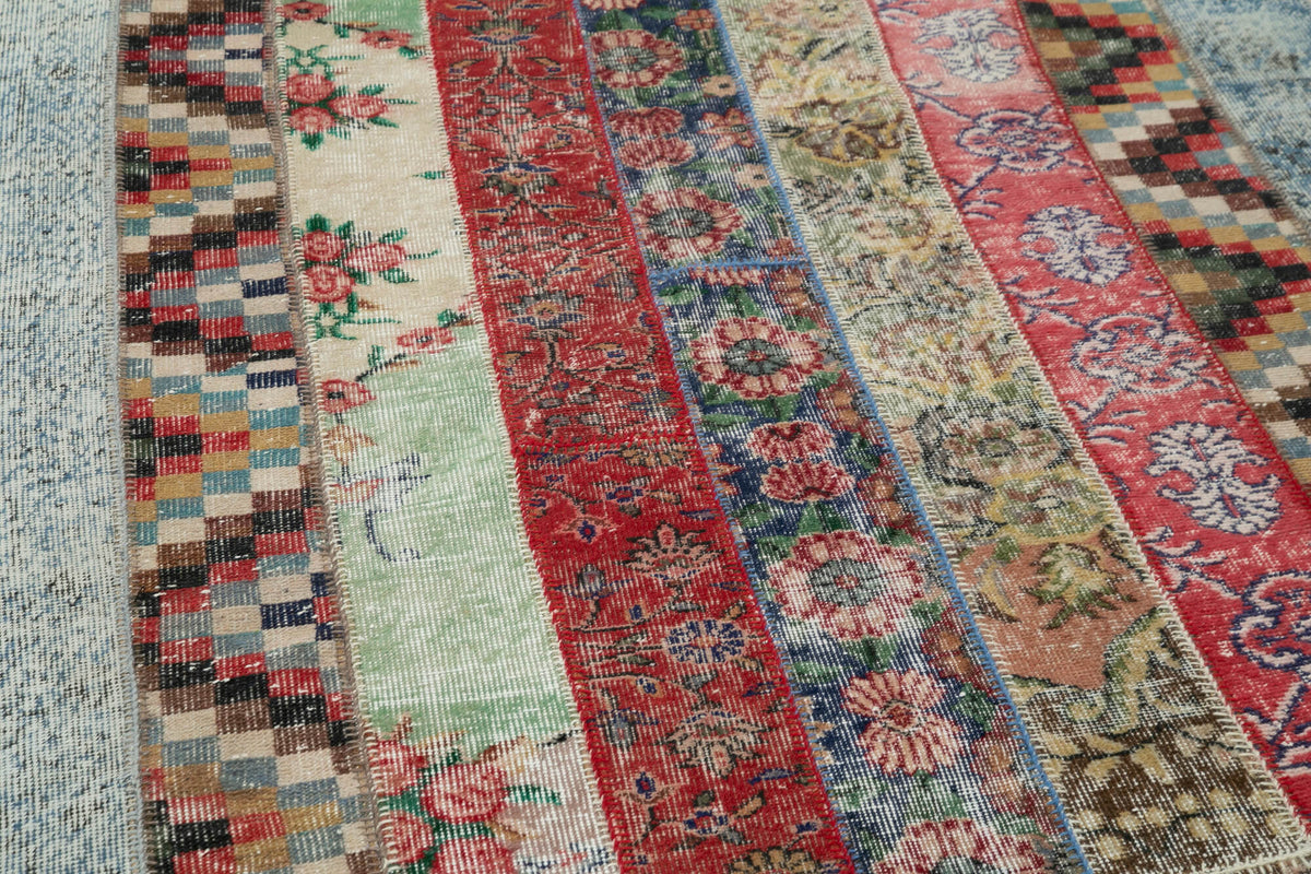 7x10 Multicolor Modern Patchwork Rug - 31052