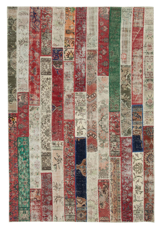7x10 Multicolor Modern Patchwork Rug - 31054
