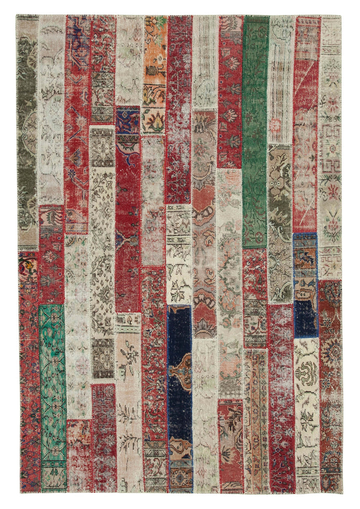 7x10 Multicolor Modern Patchwork Rug - 31054