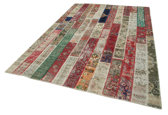 7x10 Multicolor Modern Patchwork Rug - 31054