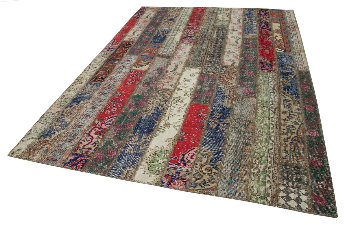 7x10 Multicolor Modern Patchwork Rug - 31055