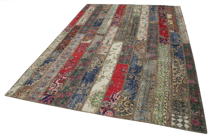 7x10 Multicolor Modern Patchwork Rug - 31055