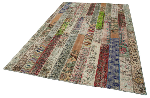 7x10 Multicolor Modern Patchwork Rug - 31056
