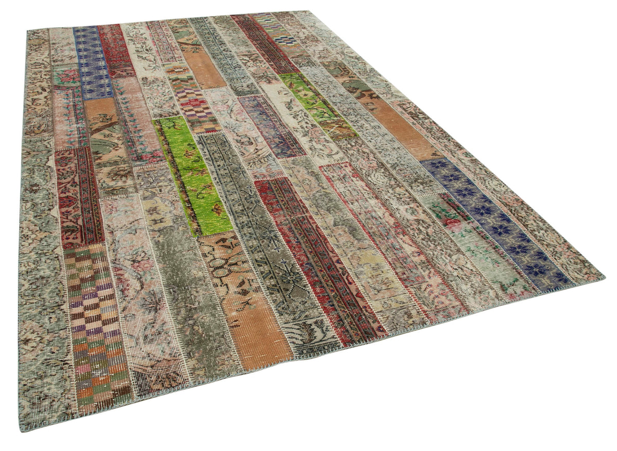 7x10 Multicolor Modern Patchwork Rug - 31056