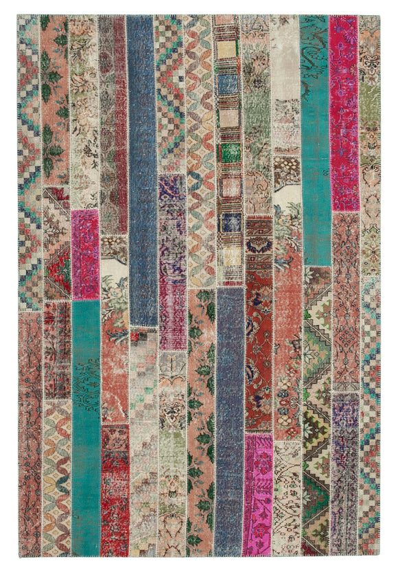 7x10 Multicolor Modern Patchwork Rug - 31057