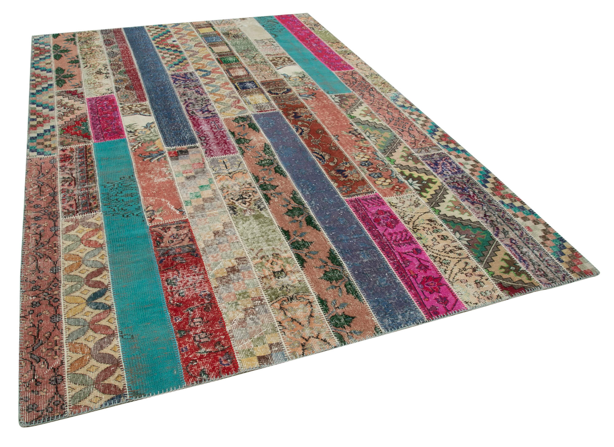 7x10 Multicolor Modern Patchwork Rug - 31057