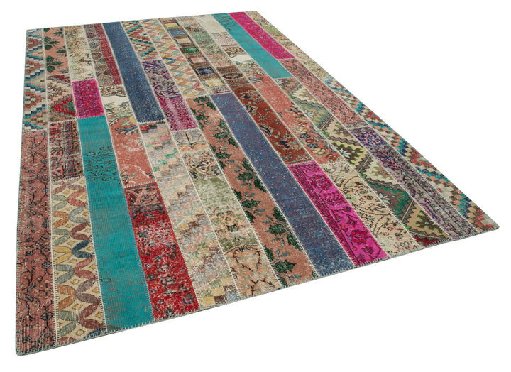 7x10 Multicolor Modern Patchwork Rug - 31057