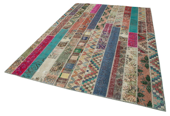 7x10 Multicolor Modern Patchwork Rug - 31057