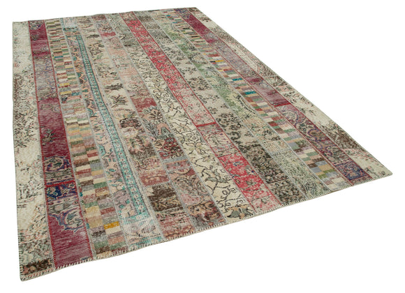 7x10 Multicolor Modern Patchwork Rug - 31058