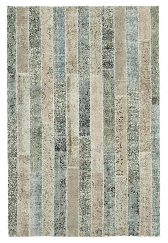 7x10 Grey Modern Patchwork Rug - 31059