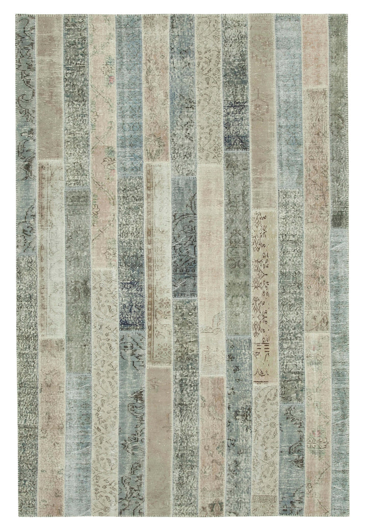 7x10 Grey Modern Patchwork Rug - 31059