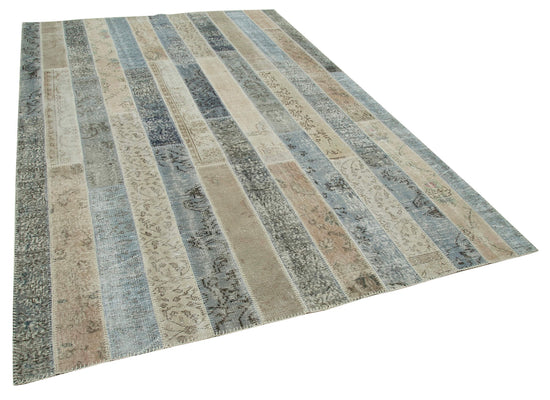 7x10 Grey Modern Patchwork Rug - 31059