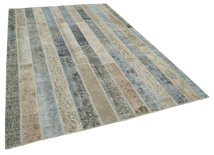 7x10 Grey Modern Patchwork Rug - 31059