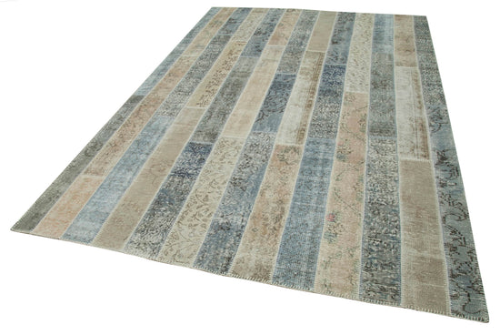 7x10 Grey Modern Patchwork Rug - 31059