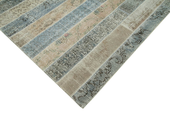 7x10 Grey Modern Patchwork Rug - 31059