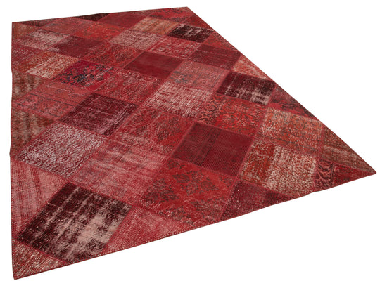 6x10 Red Modern Patchwork Rug - 31060