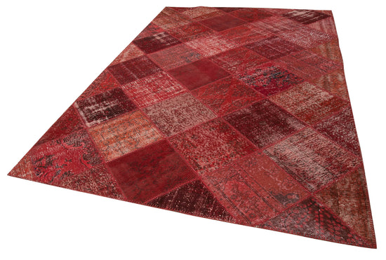 6x10 Red Modern Patchwork Rug - 31060