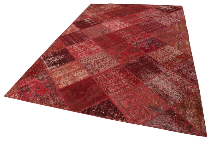 6x10 Red Modern Patchwork Rug - 31060
