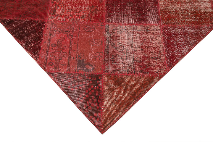 6x10 Red Modern Patchwork Rug - 31060