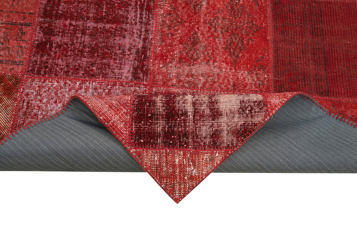 6x10 Red Modern Patchwork Rug - 31060