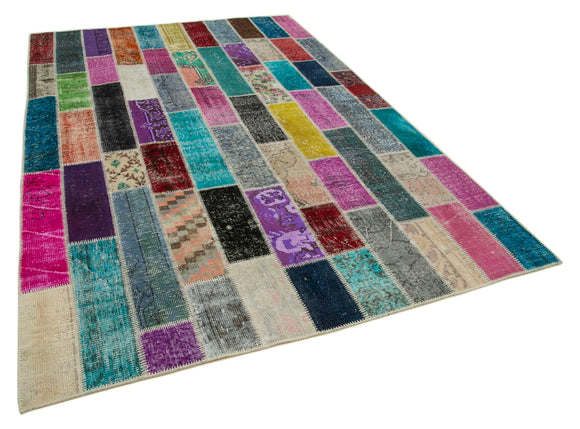 6x10 Multicolor Modern Patchwork Rug - 31062