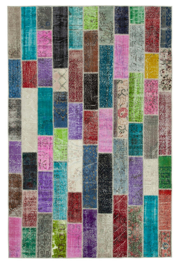 6x10 Multicolor Modern Patchwork Rug - 31063