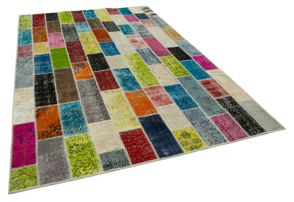 7x10 Multicolor Modern Patchwork Rug - 31064