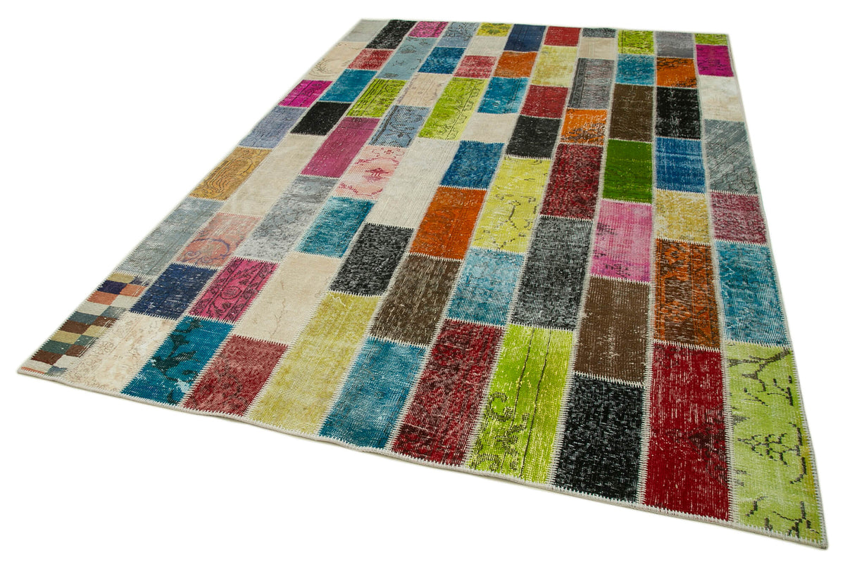 7x10 Multicolor Modern Patchwork Rug - 31064
