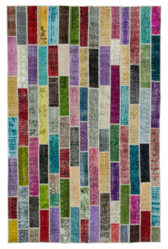 7x10 Multicolor Modern Patchwork Rug - 31065