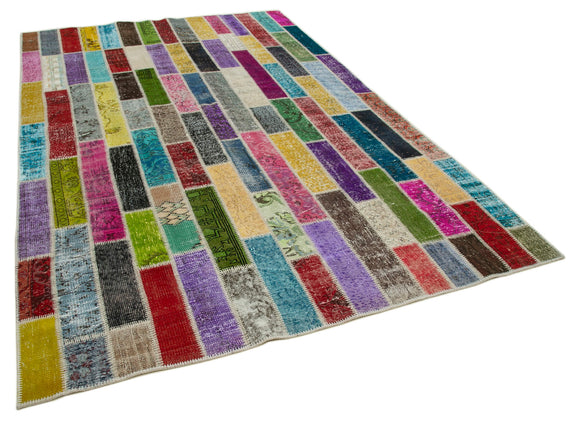 7x10 Multicolor Modern Patchwork Rug - 31065