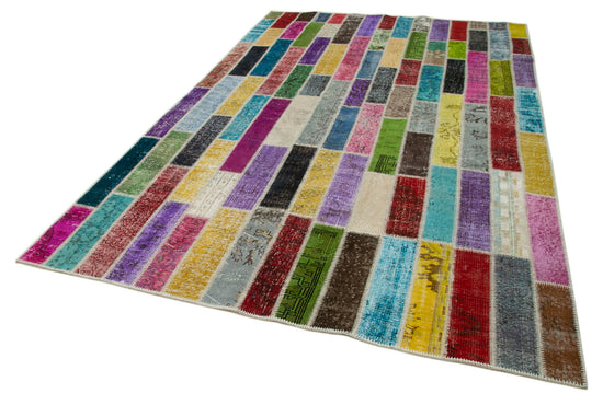 7x10 Multicolor Modern Patchwork Rug - 31065