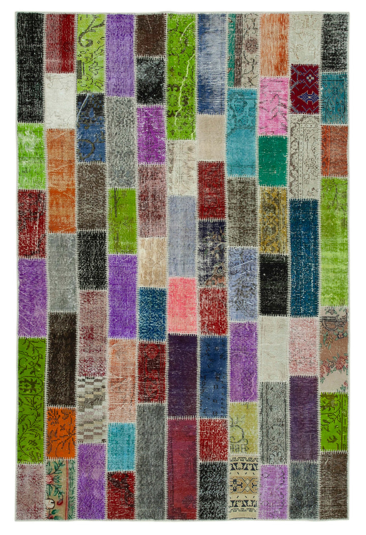 6x10 Multicolor Modern Patchwork Rug - 31066