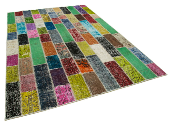 7x10 Multicolor Modern Patchwork Rug - 31067