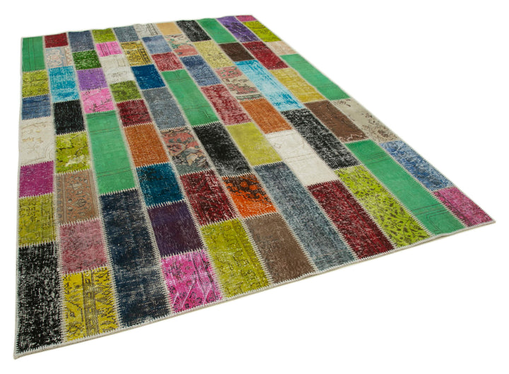 7x10 Multicolor Modern Patchwork Rug - 31067