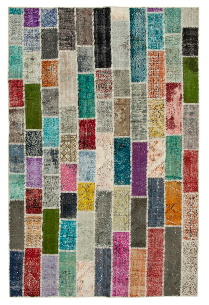 7x10 Multicolor Modern Patchwork Rug - 31068