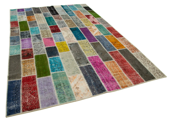 7x10 Multicolor Modern Patchwork Rug - 31068