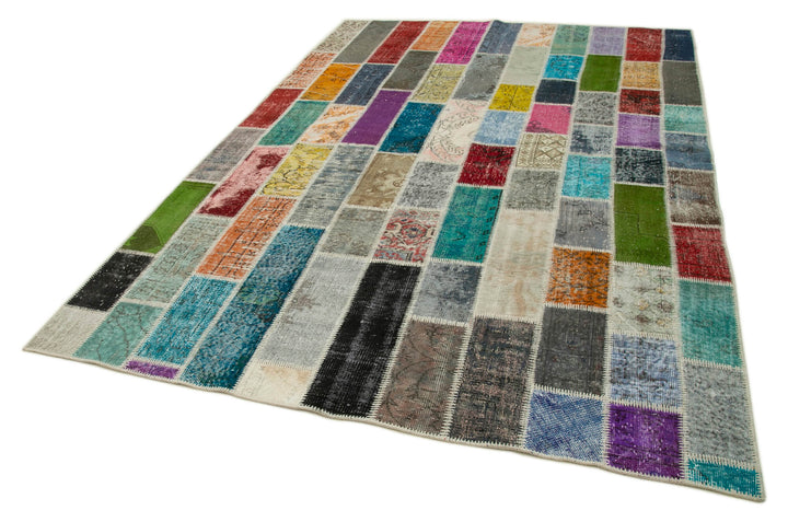 7x10 Multicolor Modern Patchwork Rug - 31068
