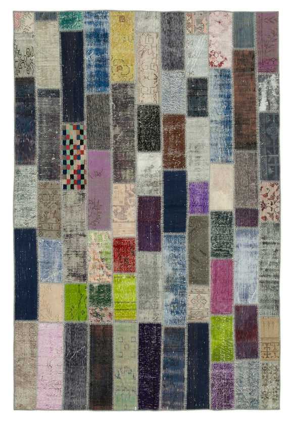 7x10 Multicolor Modern Patchwork Rug - 31069