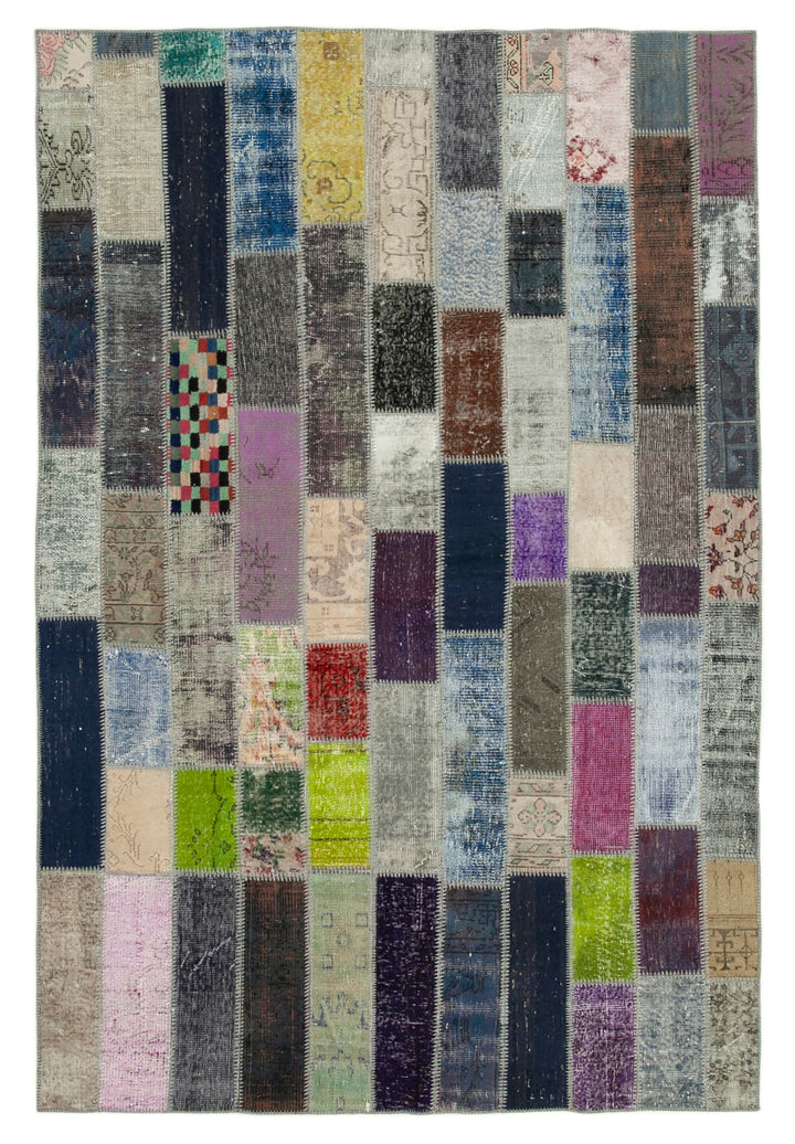 7x10 Multicolor Modern Patchwork Rug - 31069