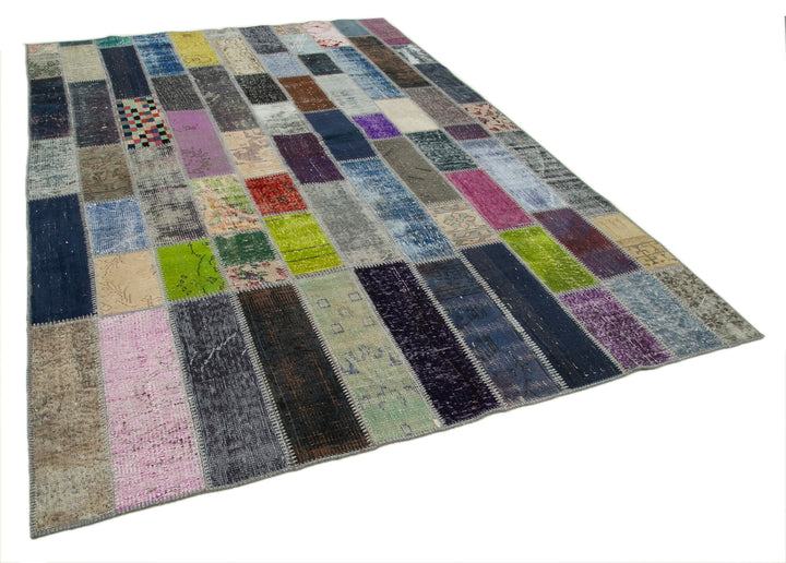 7x10 Multicolor Modern Patchwork Rug - 31069