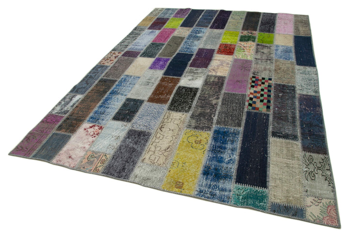7x10 Multicolor Modern Patchwork Rug - 31069