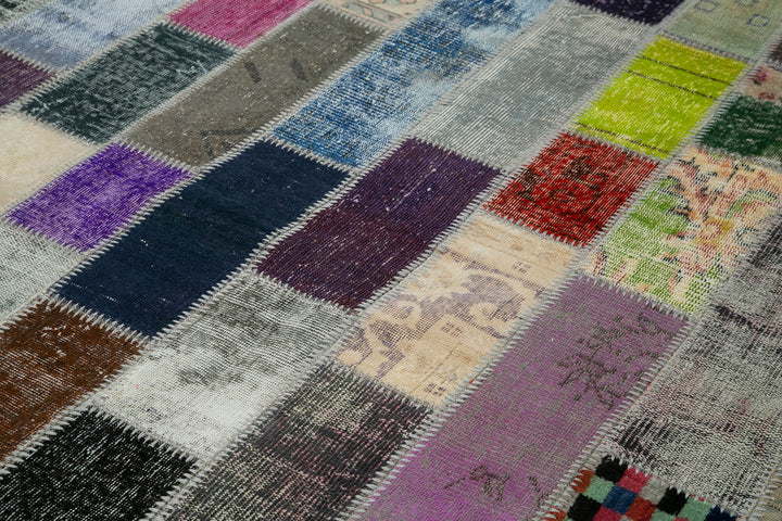 7x10 Multicolor Modern Patchwork Rug - 31069