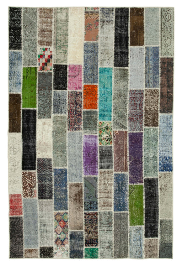 7x10 Multicolor Modern Patchwork Rug - 31070