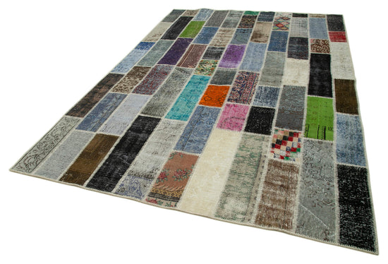 7x10 Multicolor Modern Patchwork Rug - 31070