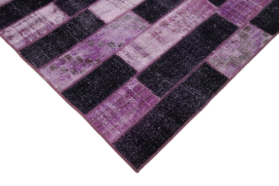 7x10 Purple Modern Patchwork Rug - 31071