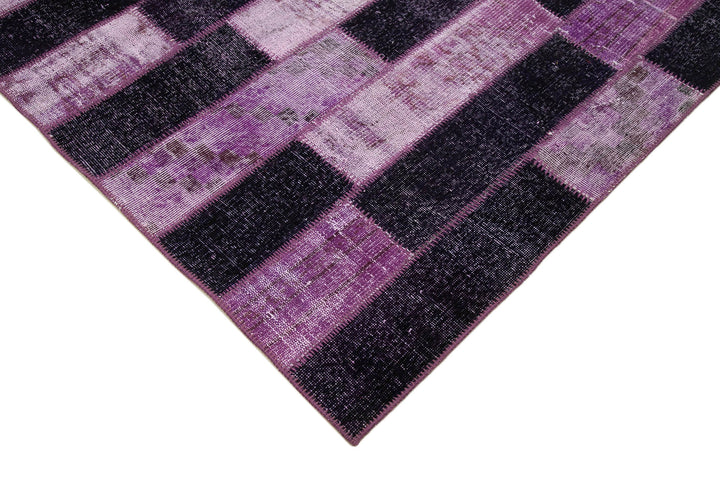 7x10 Purple Modern Patchwork Rug - 31071