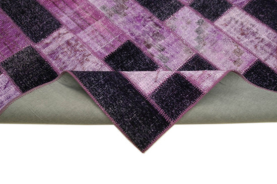 7x10 Purple Modern Patchwork Rug - 31071